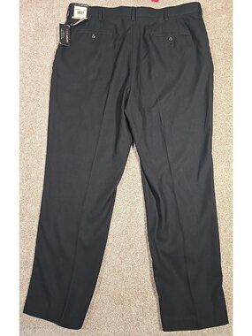John Henry Black Dress Pants Classic Fit Flat Front Easy-Care Men's W40 L32 NWT